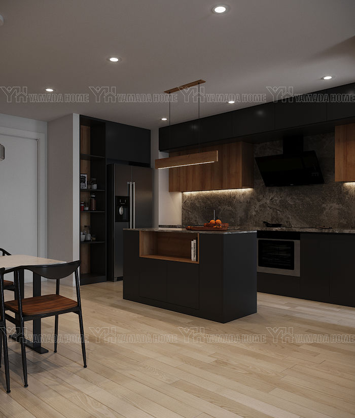 Thiết kế nội thất phòng bếp căn hộ Metropolis