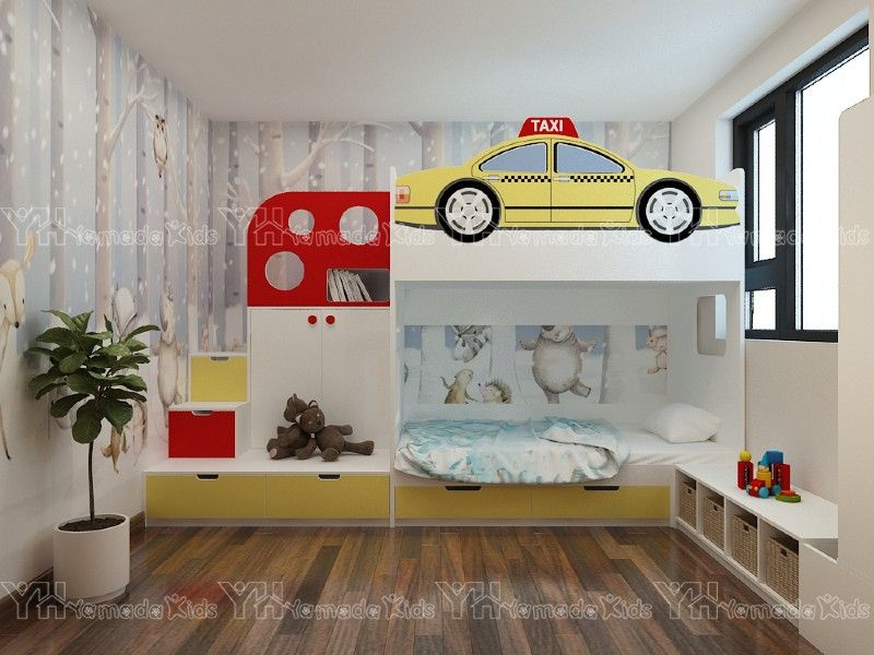 thiết kế phòng ngủ chủ đề taxi cho bé trai